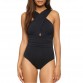 Women Vintage Monokini One Piece Swimsuit Cross Ruched Beach Swimwear Padding Backless Bathing Sport Bikini Suit badpak32856824275