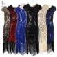 Womens 1920s Vintage Flapper Great Gatsby Party Dress V-Neck Sleeve Sequin Fringe Midi Dresses Accessories Art Deco Embellished32904558392