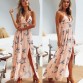 Womens Spaghetti Strap Summer Boho Maxi Long Dress Party Beach Dresses V Neck Split Sundress Floral Halter Dress 2019 New