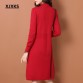 XJXKS high quality 2019 new fashion autumn turtleneck sweater dresses casual streetwear fall dresses for women clothing 