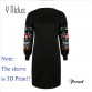 Y Nidus Dresses Women Winter Mini Dress Elegant Floral Print Long Sleeve O-Neck Loose Warm Dress Black Streeetwear vestido