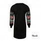 Y Nidus Dresses Women Winter Mini Dress Elegant Floral Print Long Sleeve O-Neck Loose Warm Dress Black Streeetwear vestido