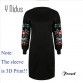 Y Nidus Winter Warm Dresses Women Mini Dress Elegant Floral Print Long Sleeve O-Neck Loose Dress Black Streeetwear vestido
