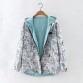 kumaiya Autumn Women Bomber Basic Jacket Pocket Zipper Hooded Two Side Wear Cartoon Print Outwear Loose Coat